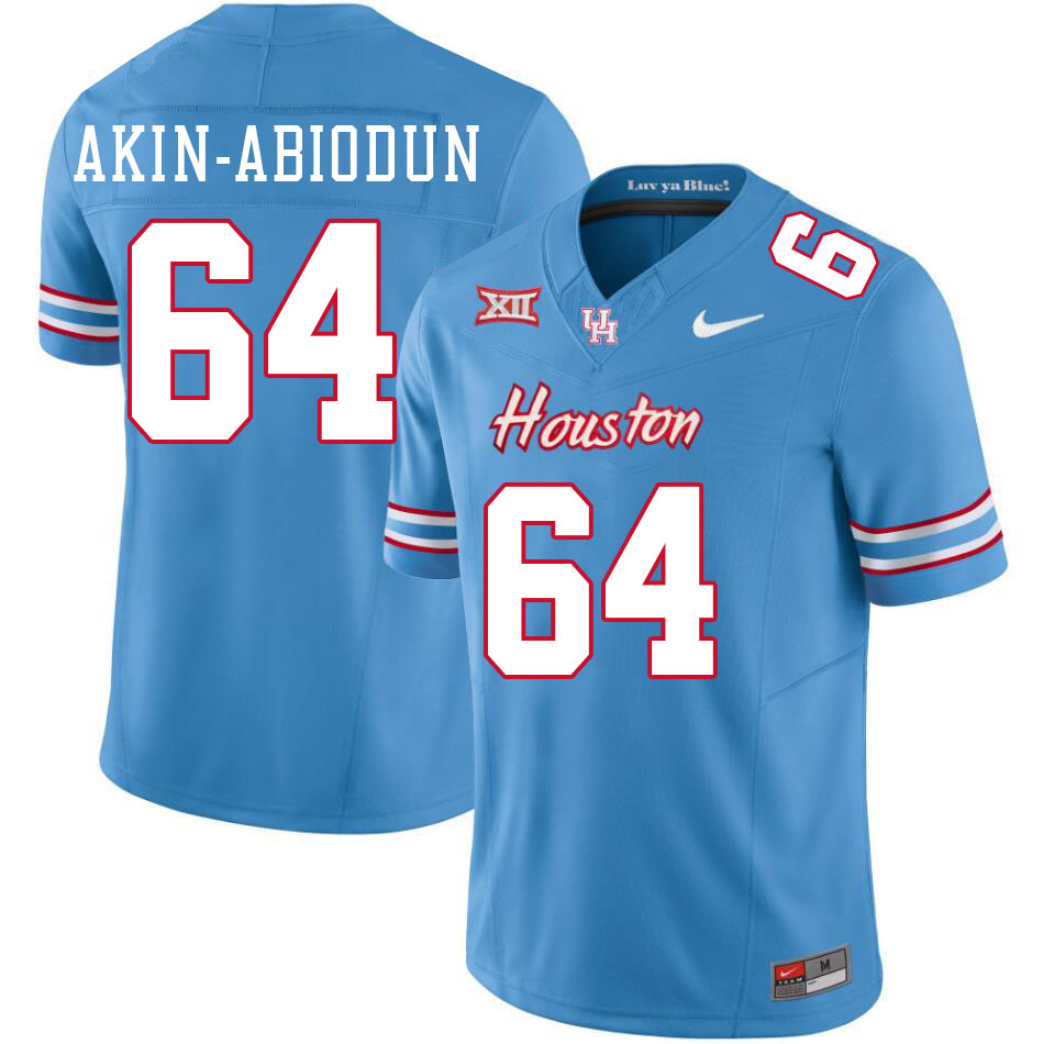 Men #64 Ezekiel Akin-Abiodun Houston Cougars College Football Jerseys Stitched-Oilers